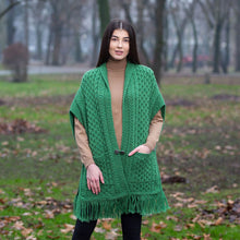 Load image into Gallery viewer, Aran Shawl Wrap Cardigan with Pockets ML104 Tara
