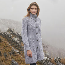 Load image into Gallery viewer, Long Ladies Irish Wool Aran Jacket
