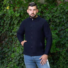 Load image into Gallery viewer, Men&#39;s Full Zip Irish Cardigan with Cable Knit Pattern
