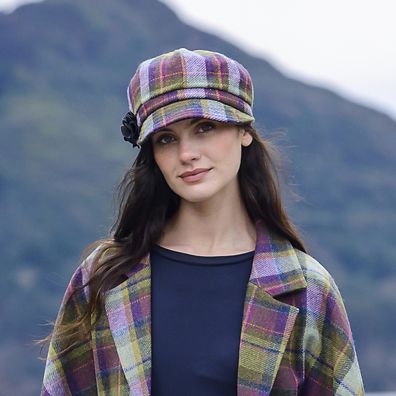 Irish Tweed Wool Newsboy Flat Cap Hat Tara Irish Clothing Full View